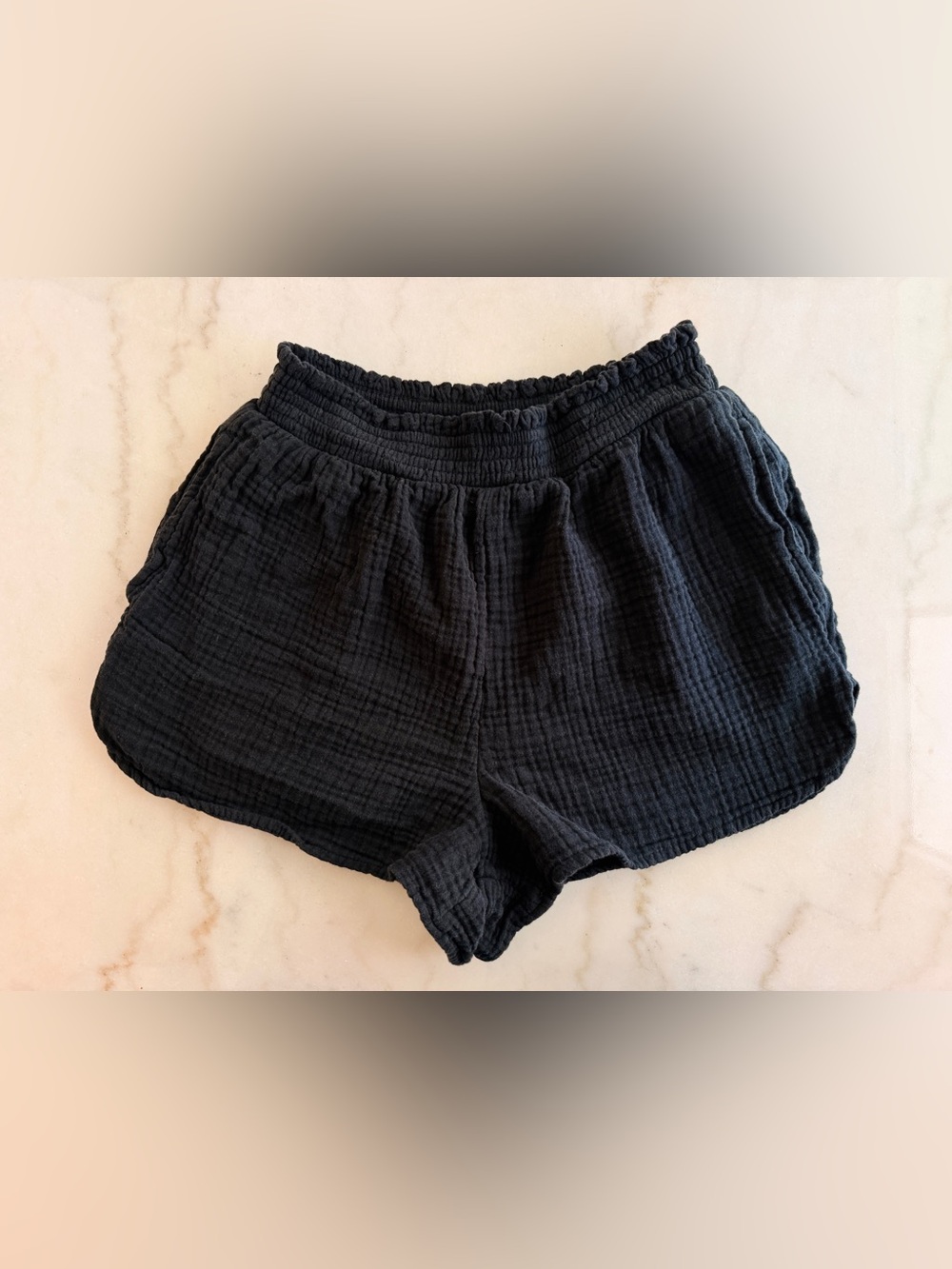aerie Black Gauze Lounge Shorts with Pockets
